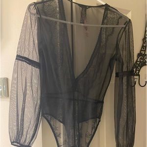 NWT Victoria Secret  sheer black bodysuit